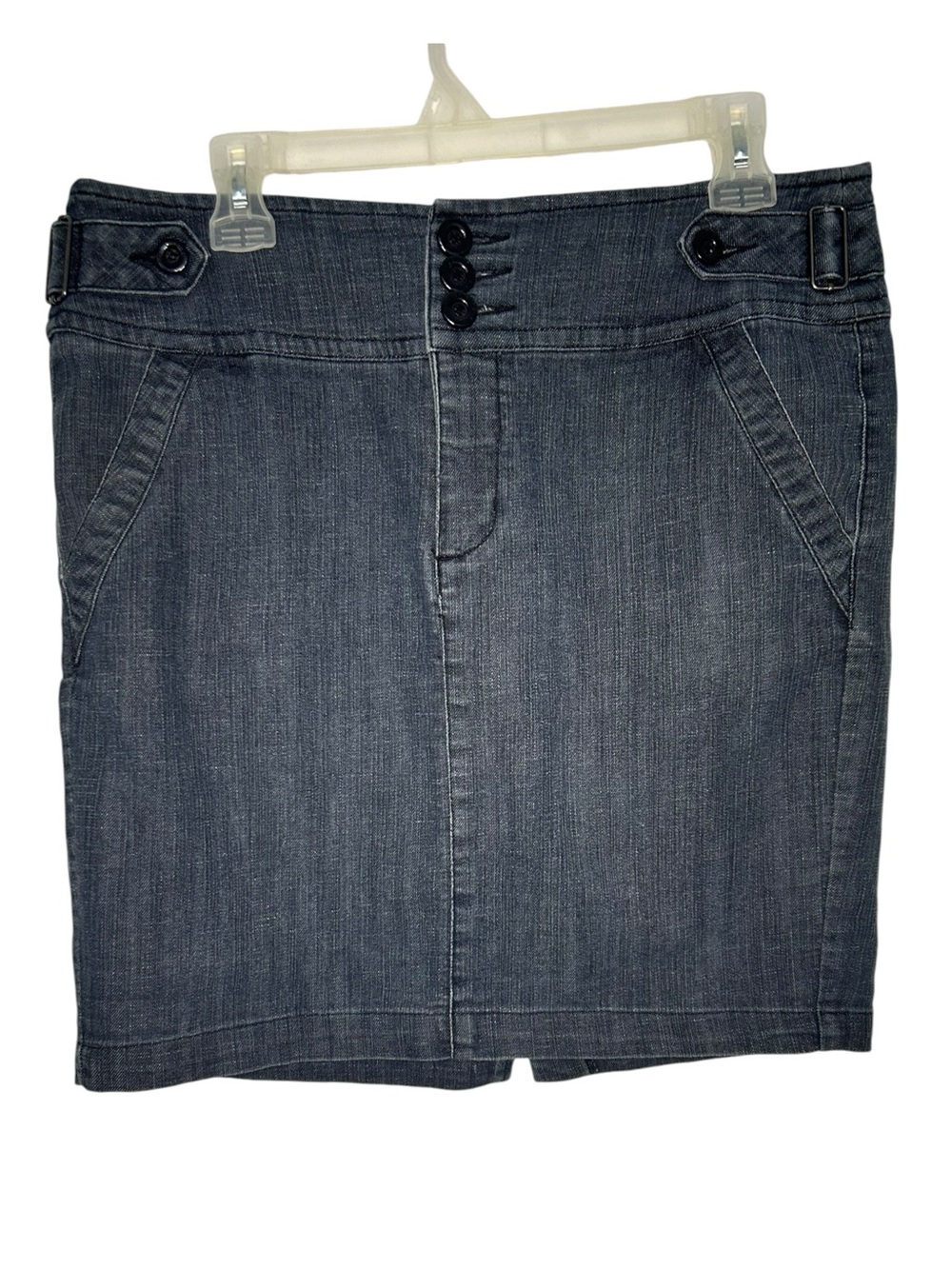 one 5 one Dark Gray Denim Pencil Skirt